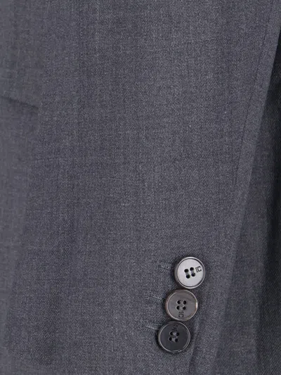 Low Classic Tailored Blazer With Notch Lapel And Pockets In Gray
