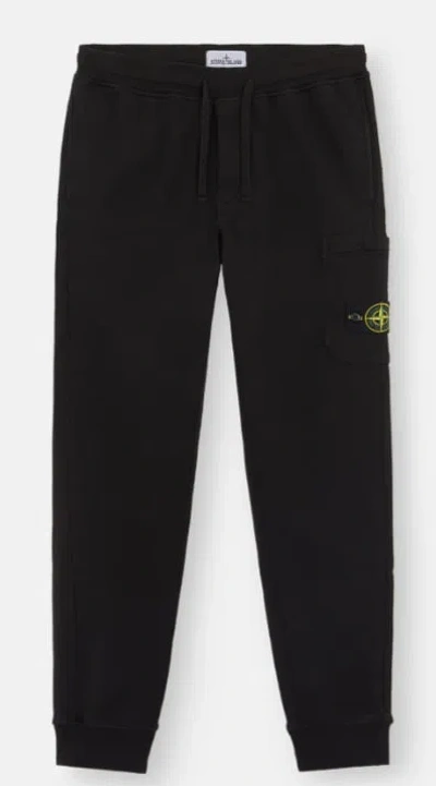 Stone Island Relaxed Jogger Pants With Cargo Pocket And Drawstring In Black