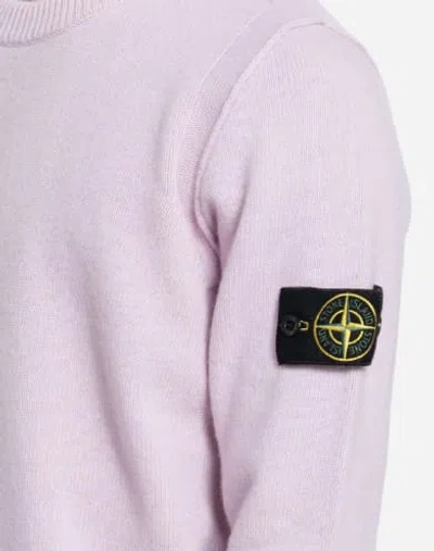 Stone Island Ribbed Hem Raglan Sleeve Sweatshirt In Pink