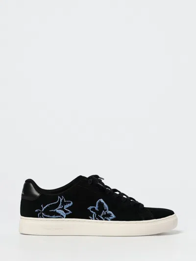 Ps By Paul Smith Black Suede 'rex' Embroidery Trainers In Black