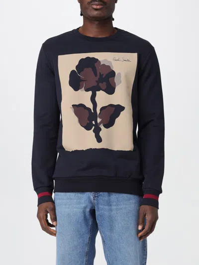 Paul Smith Navy 'placement Flower Print' Sweatshirt Blue In Multi