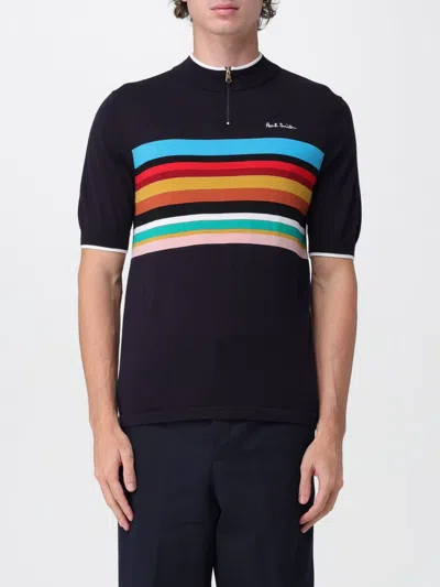 Paul Smith Logo-embroidered Striped Top In Multi