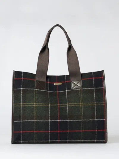 Barbour Turnberry Tote Bag In Wool Blend With Check Pattern In Green