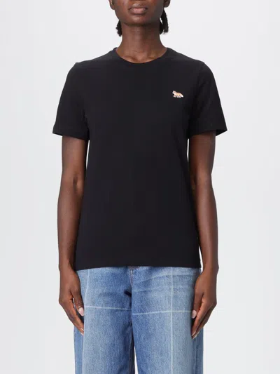 Maison Kitsuné Baby Fox-patch Polo Top In Black