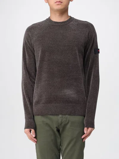 Peuterey Brown Shaved Chenille Sweater In Brown