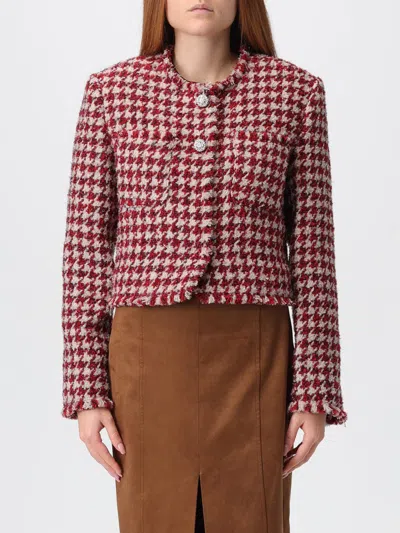 Liu •jo Tweed-jacke Mit Hahnentrittmuster In Red