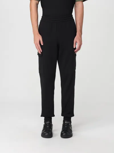 Ea7 Cargo Sweatpants With Mesh Inserts In Black