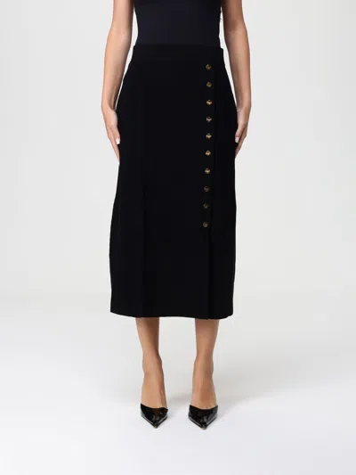 Elisabetta Franchi Button Embellished Knitted Skirt In Black