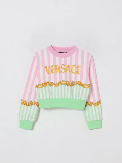Versace Logo-print Sweatshirt In Multi