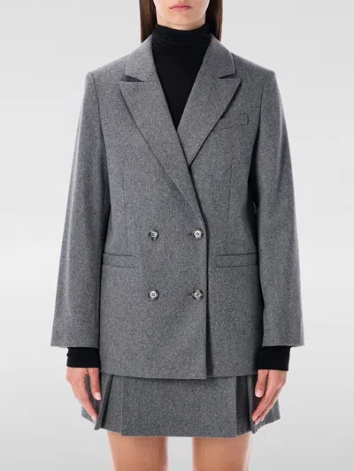 Apc A.p.c. A.p.c. Lucy Double-breasted Wool Blazer In Gray