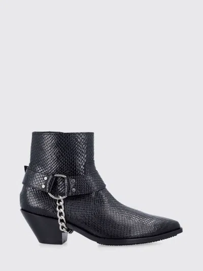Junya Watanabe Snake Print Texas Ankle Boots In Black