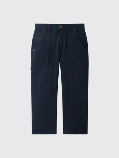 Bonpoint Ewann Navy Blue Cotton Trousers In Multi