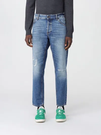 Pt Torino Light-blue Jeans With Logo Patch On The Rear And Belt Loops In Denim Man In Blue