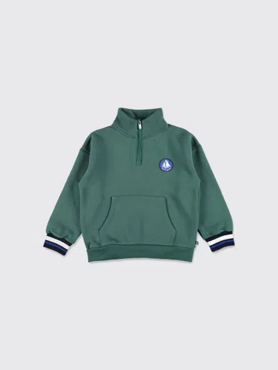 Petit Bateau Zip-up Logo-patch Sweatshirt In Green