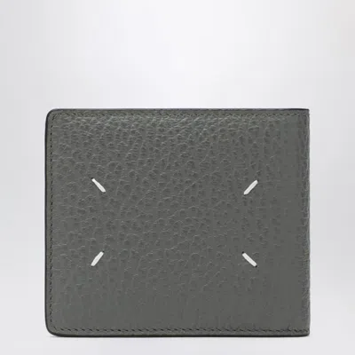 Maison Margiela Grey Four Stitches Bi-fold Wallet In Green