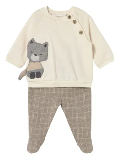 Mayoral Appliqué Checked Tracksuit In Neutral