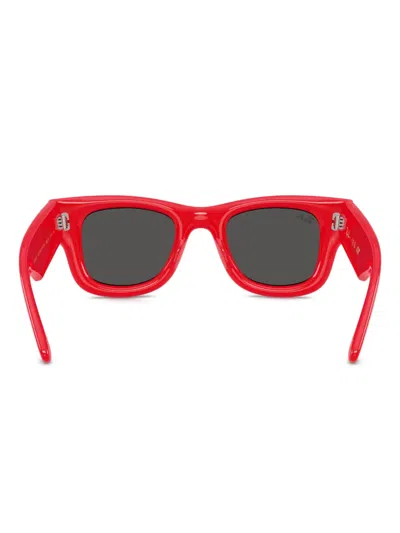 Ray Ban Crystal-embellished Square Sunglasses In Red
