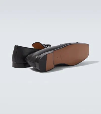 Valentino Babouchoes Vlogo Loafers In Leather In Black