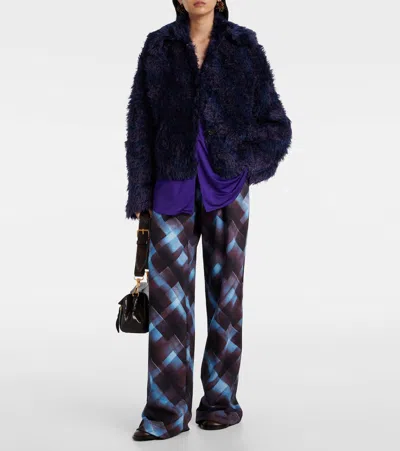 Dries Van Noten Long Sleeve Jacket In Purple
