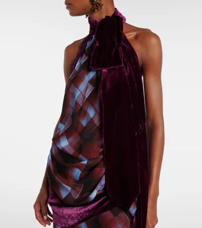 Dries Van Noten Draped Halter Top With Scarf In Black