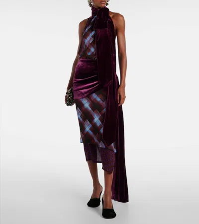 Dries Van Noten Draped Halter Top With Scarf In Black