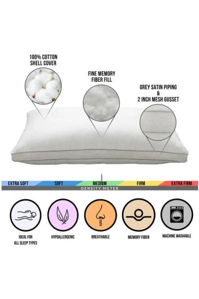 Ella Jayne Home Memory Fiber Pillow Cotton Luxurious Mesh Gusseted All Sleeper Standard Pillow In White