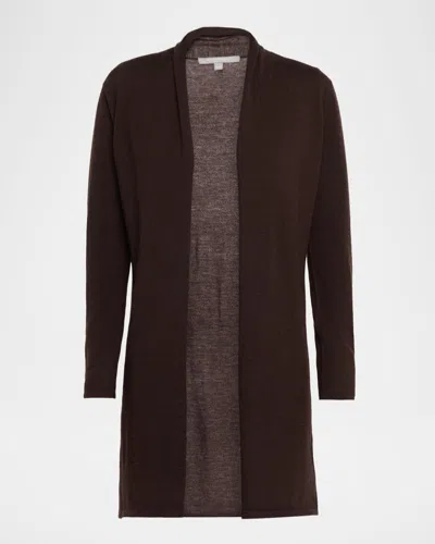 Neiman Marcus Superfine Cashmere Duster In Brown