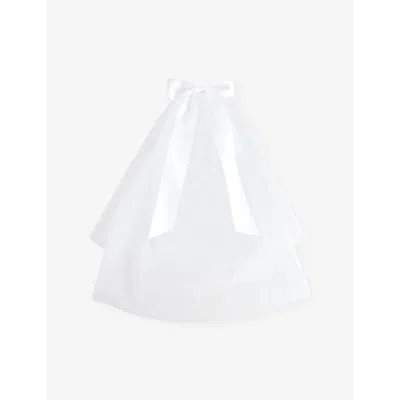Gigi & Olive White Ribbon Bow Tulle Veil In White