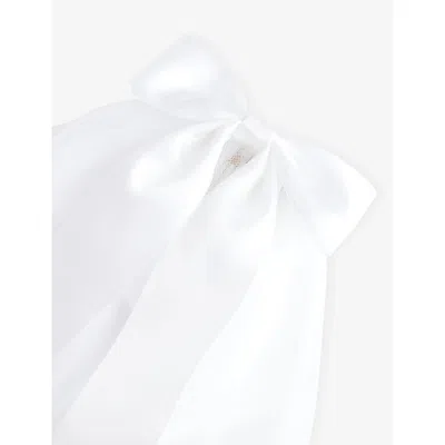 Gigi & Olive White Ribbon Bow Tulle Veil In White