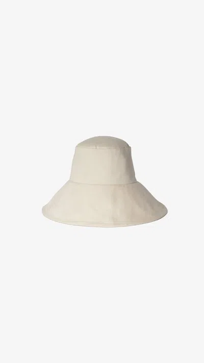Janessa Leone Walker Canvas Bucket Hat In Off White