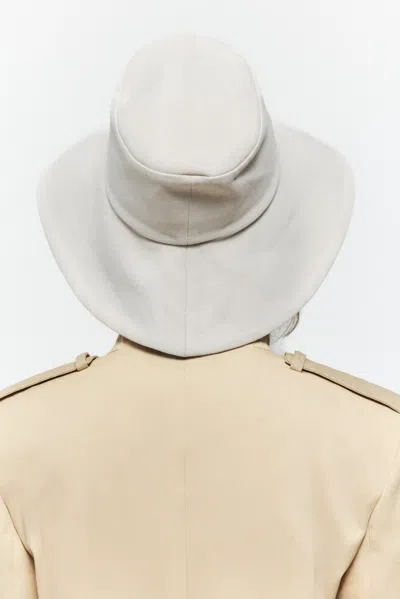 Janessa Leone Walker Canvas Bucket Hat In Off White