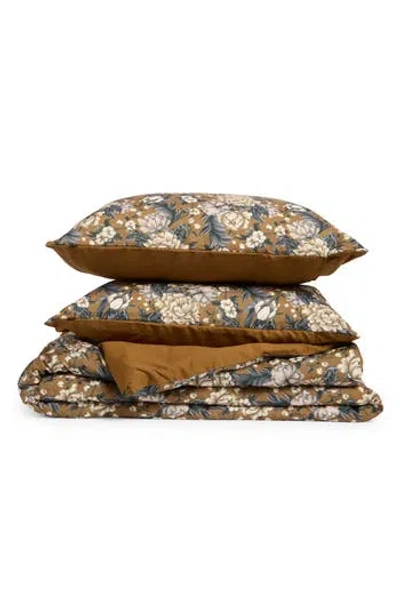 Scotch & Soda 3-piece Full/queen Floral Comforter & Sham Set In Brown
