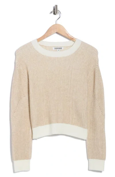 Vigoss Shadow Rib Crewneck Sweater In Neutral