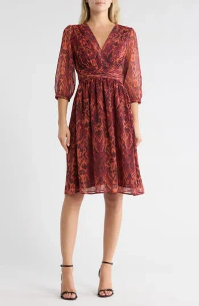 Area Stars Naomi Faux Wrap Dress In Brown