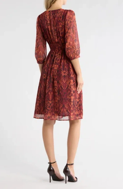 Area Stars Naomi Faux Wrap Dress In Brown
