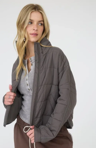 Blu Pepper Quilted Jacket In Gray