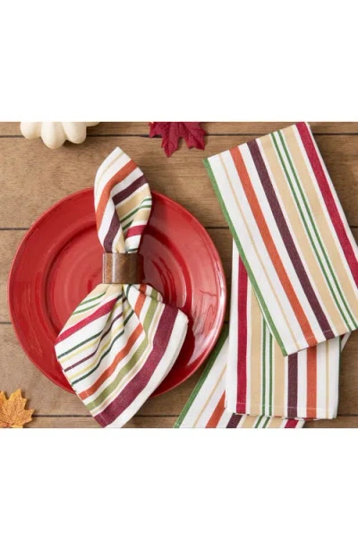 Design Imports Grove Stripe 4-piece Napkin Set In Multi
