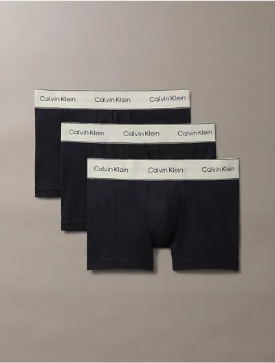 Calvin Klein Cotton Stretch Mens Low Rise Trunk 3 Pack In Black