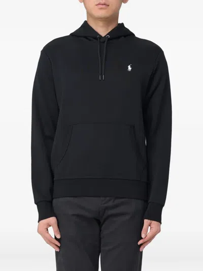 Polo Ralph Lauren Hooded Sweatshirt With Embroidered Pony In Black