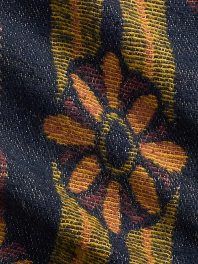 Rrl Matlock Floral-jacquard Button-up Shirt In Blue