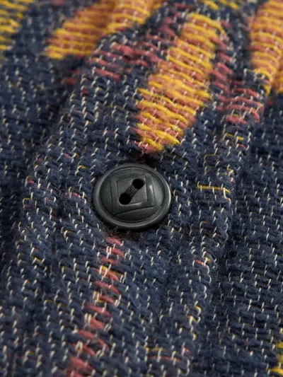 Rrl Matlock Floral-jacquard Button-up Shirt In Blue