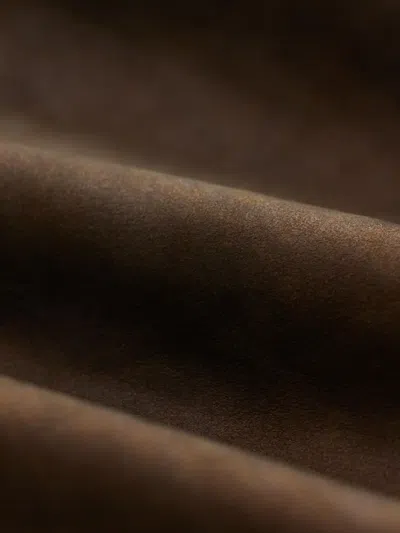 Rrl Leather Shirt Jacket In Brown