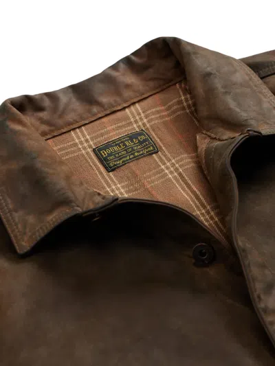 Rrl Leather Shirt Jacket In Brown
