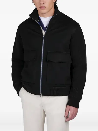 Paul & Shark Wool And Cashmere Hybrid Blouson In Black