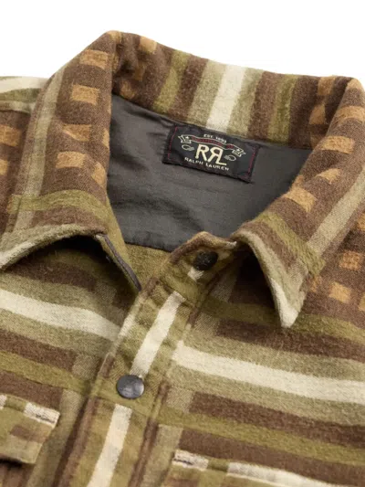 Rrl Checked Cotton Shirt In Brown