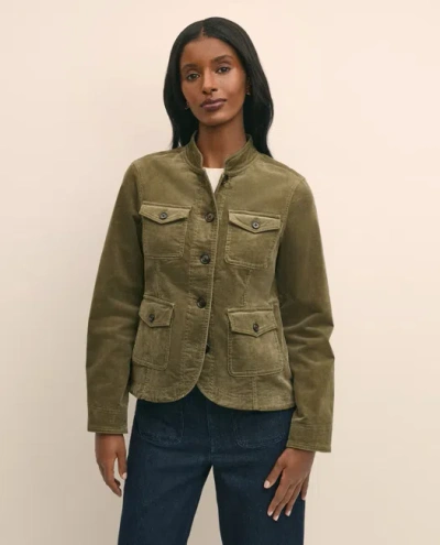 Brooks Brothers Cotton Blend Corduroy Jacket In Green