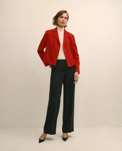 Brooks Brothers Wool Blend Cropped Double-breasted Jacket In Red