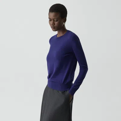 Theory Crewneck Sweater In Regal Wool In Blue