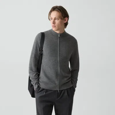 Theory Full-zip Cardigan In Cashmere In Gray