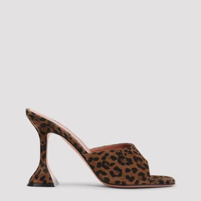 Amina Muaddi Brown Pumps With Distinctive Heel And Modern Silhouette In Brown